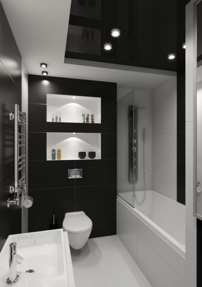 black and white bathroom