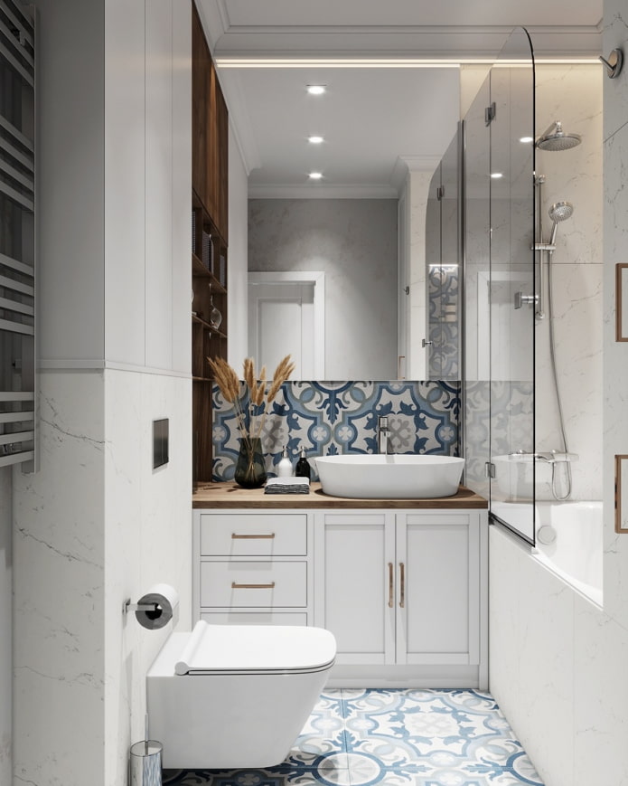 blue bathroom tiles