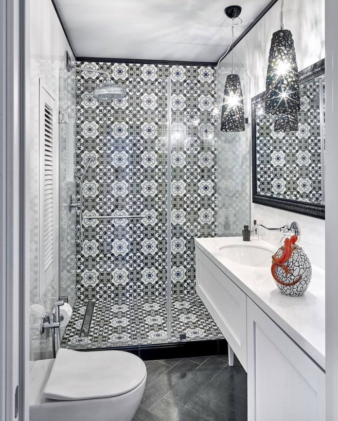 Lighting in a bathroom with a shower cabin