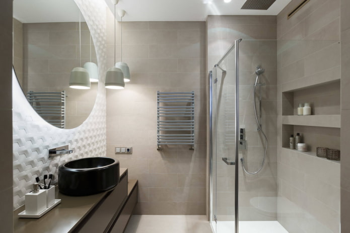 Beige laconic bathroom