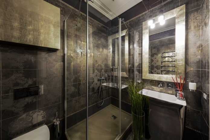 Bathroom in dark tones