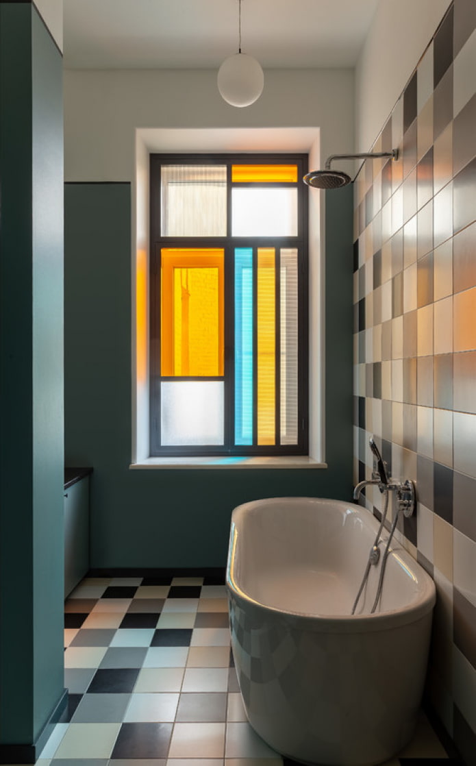 colored glass on the window