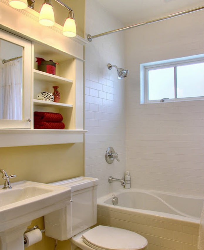bathroom with a window in the kitchen