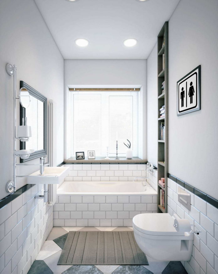 blinds on the window in the bathroom