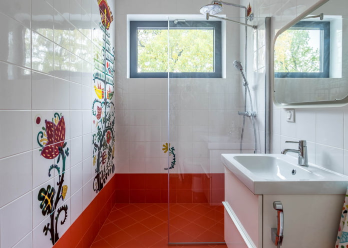 bright walls in the shower