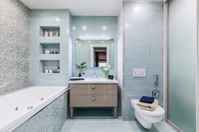color scheme of a combined bathroom