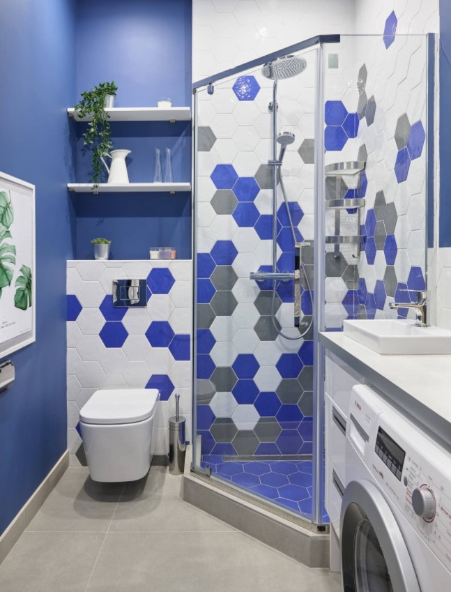 blue bathroom