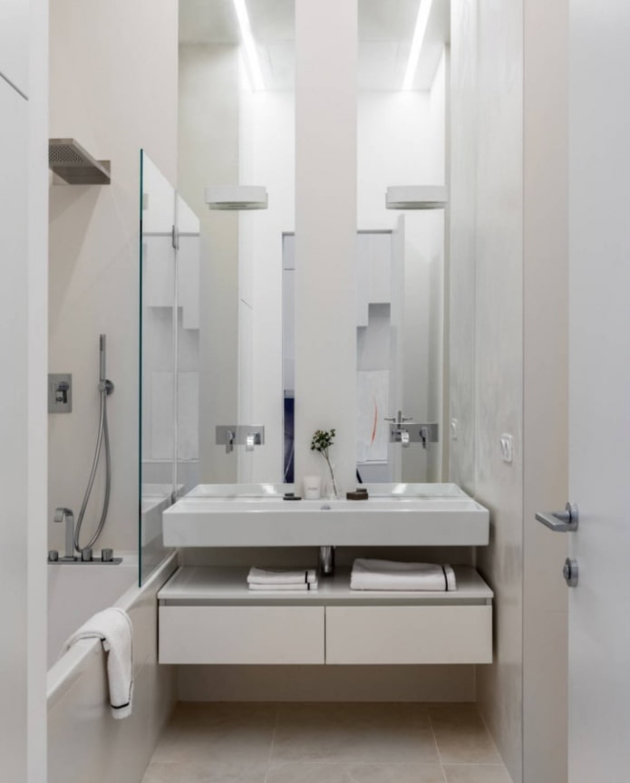 hanging console under the sink