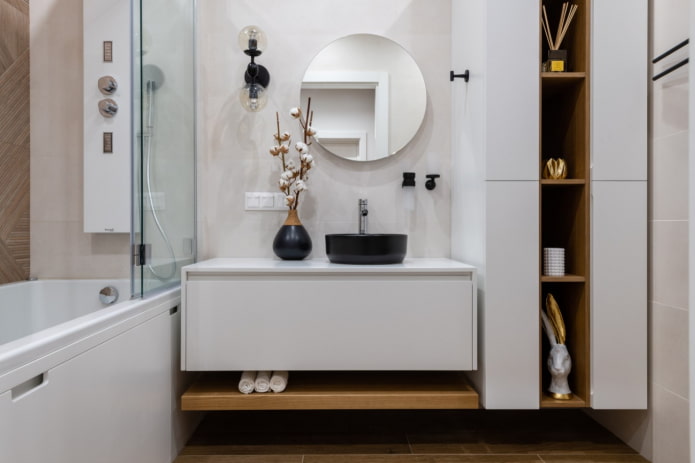 hanging furniture in the bathroom