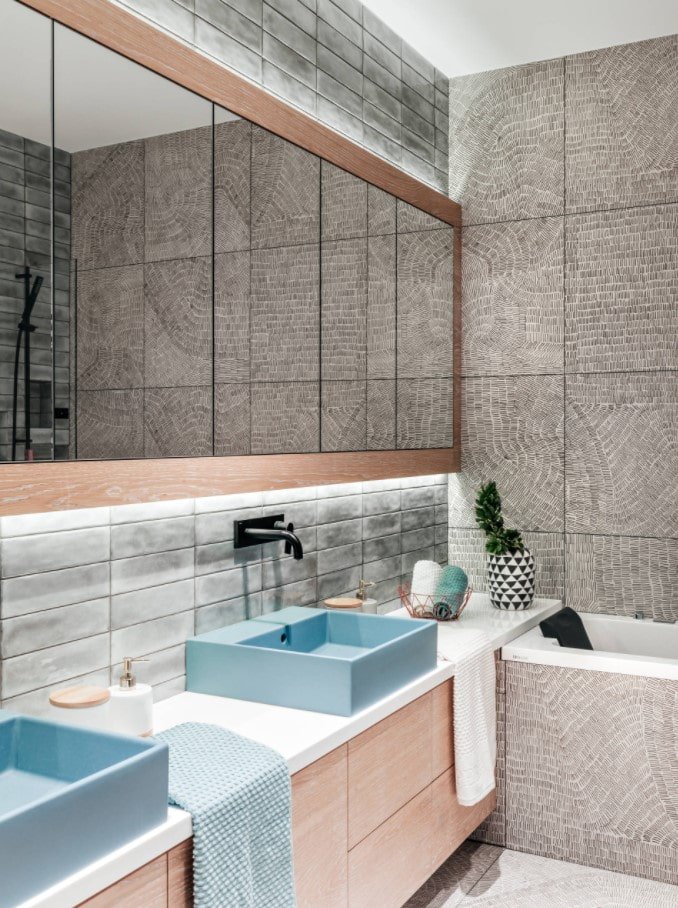 mirror cabinets in the bathroom