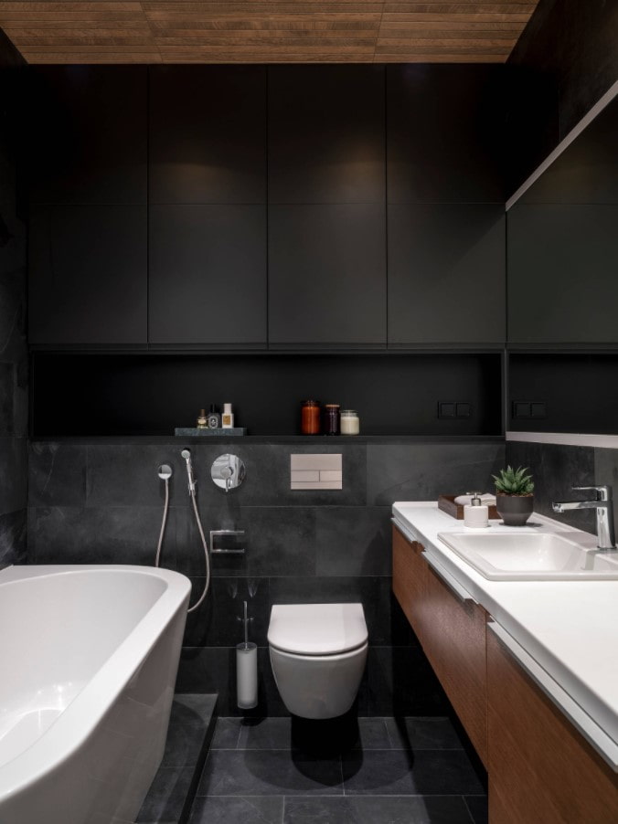 black bathroom