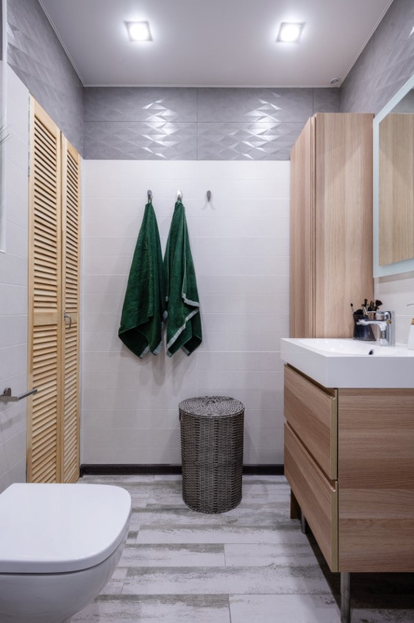 wood in the bathroom