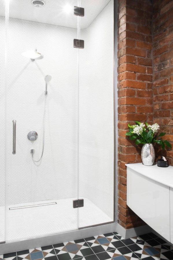 brick in the bathroom