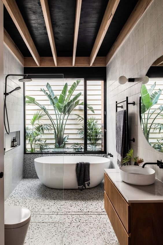 white bathroom in the center