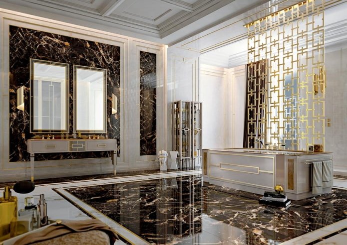 bathroom in art deco style