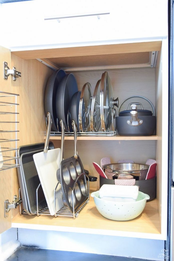 Storing frying pans