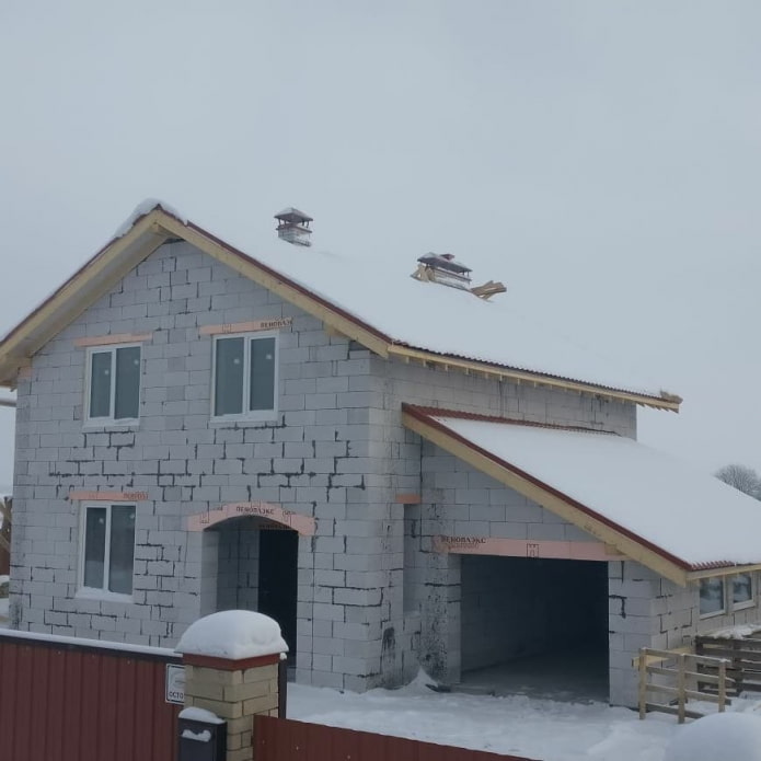two-storey house of aerated concrete