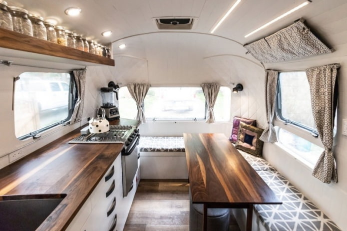 cooking area in a motorhome