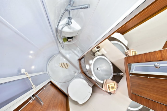 interior of a bathroom in a motorhome
