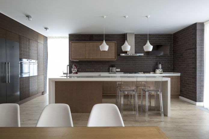 Kitchen in the house in the forest