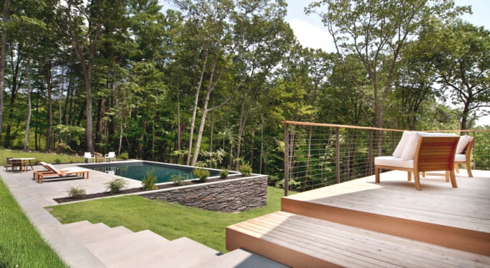 Landscape of a house in the forest