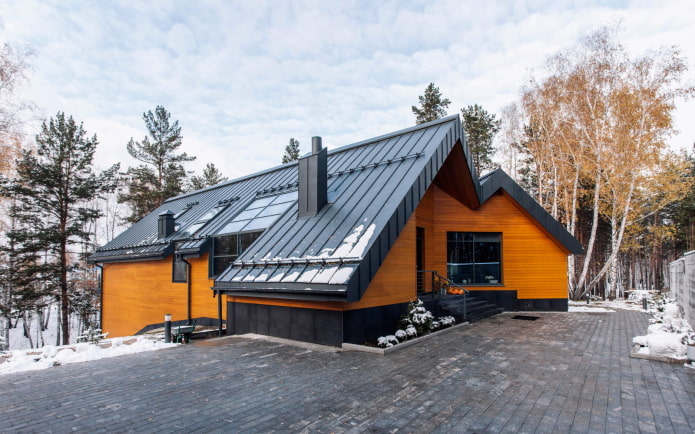 roof finishing of the house in Scandinavian style