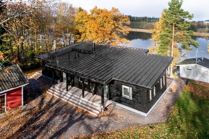 roof finishing of the house in Scandinavian style