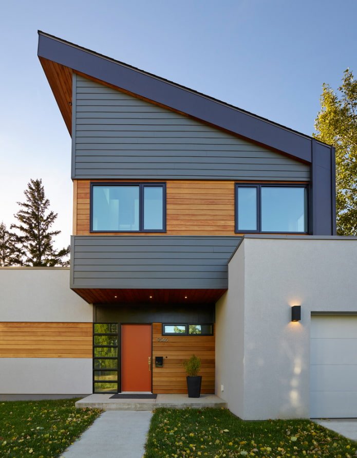 single-pitched house in high-tech style