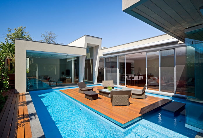 house with a terrace in high-tech style