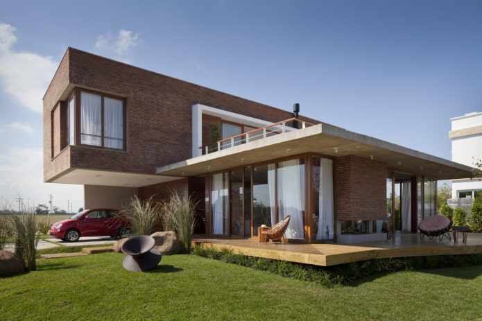 house with a terrace in high-tech style