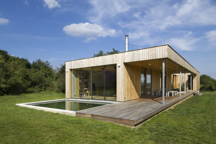 house with a terrace in high-tech style