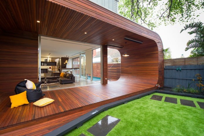 house with a terrace in high-tech style