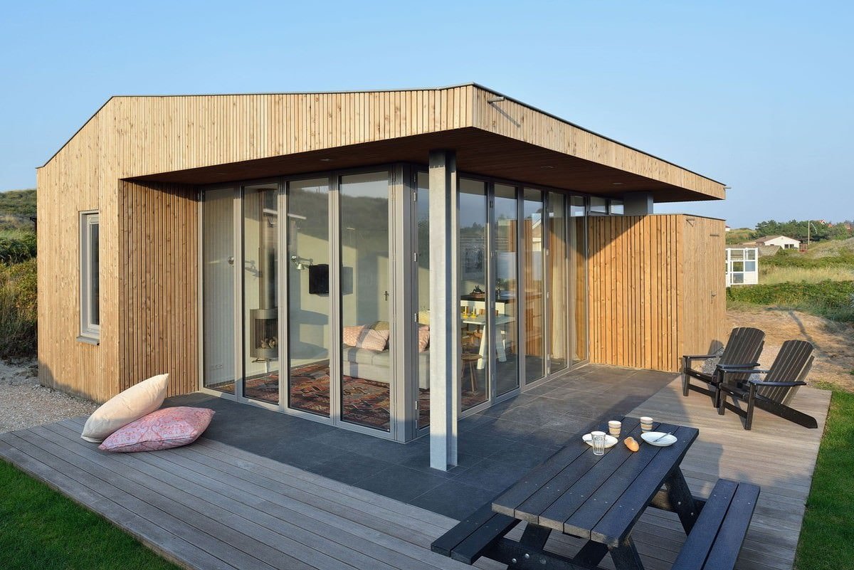 one-story house with panoramic windows