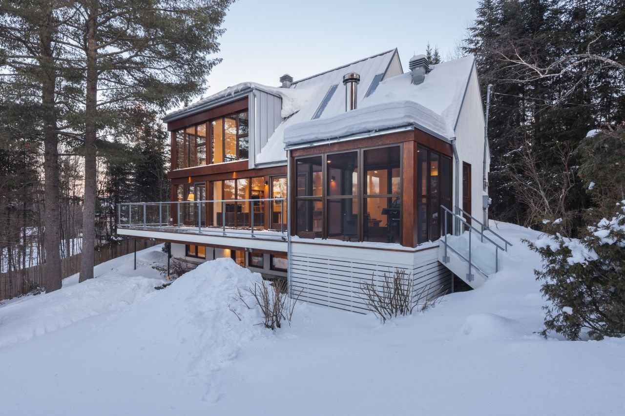 two-story house with panoramic windows