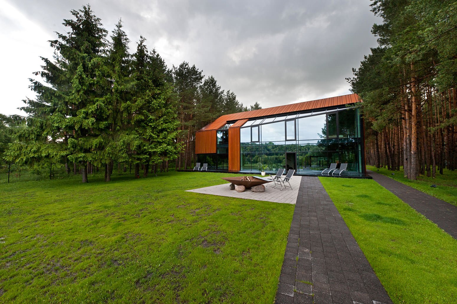 beautiful house with panoramic windows