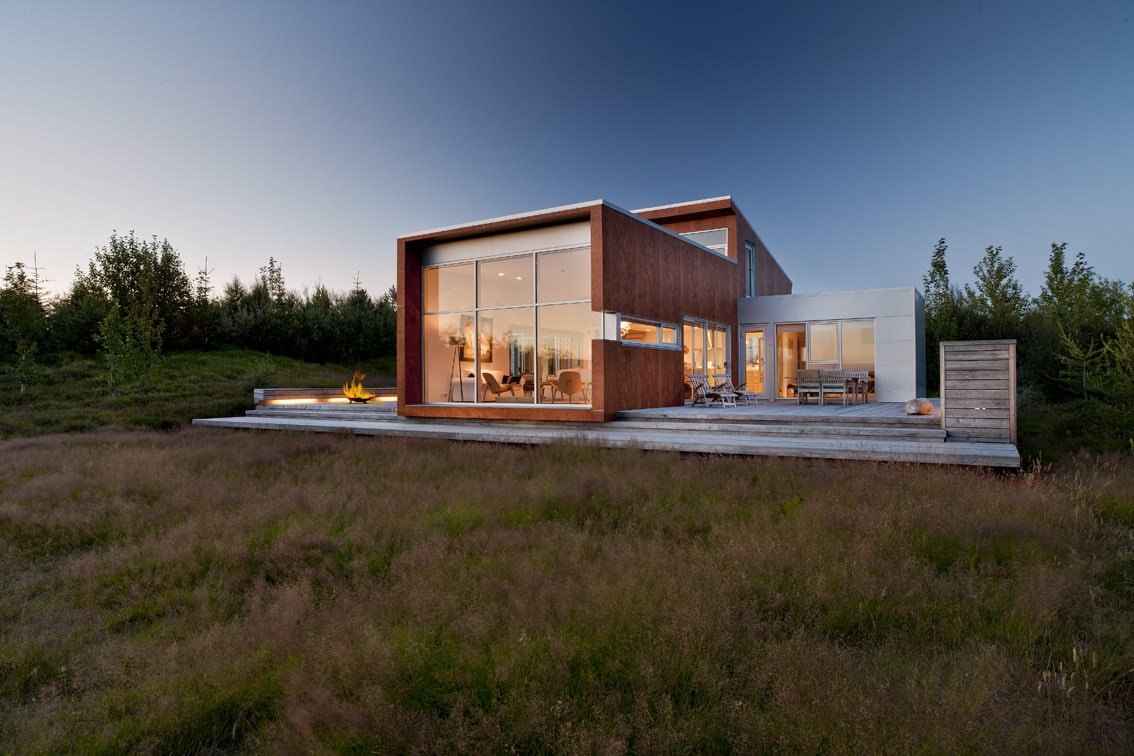 private house with panoramic windows