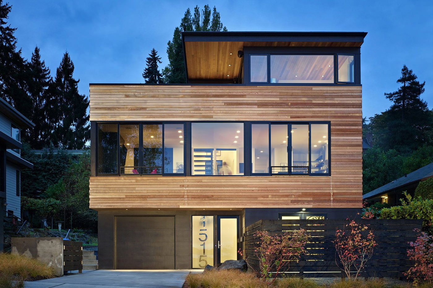 private house with panoramic windows