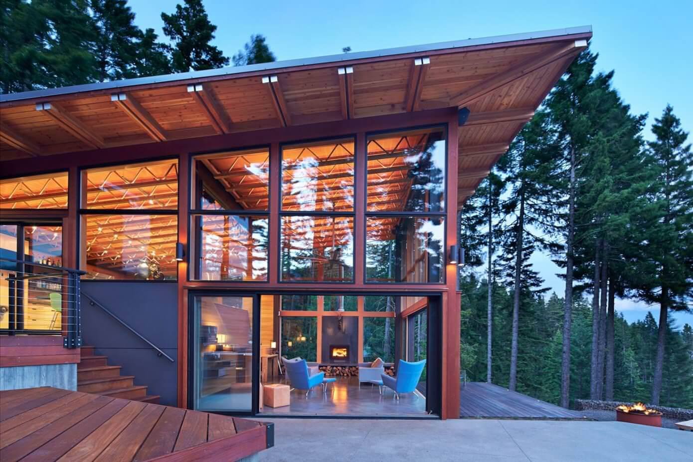 private house with panoramic windows