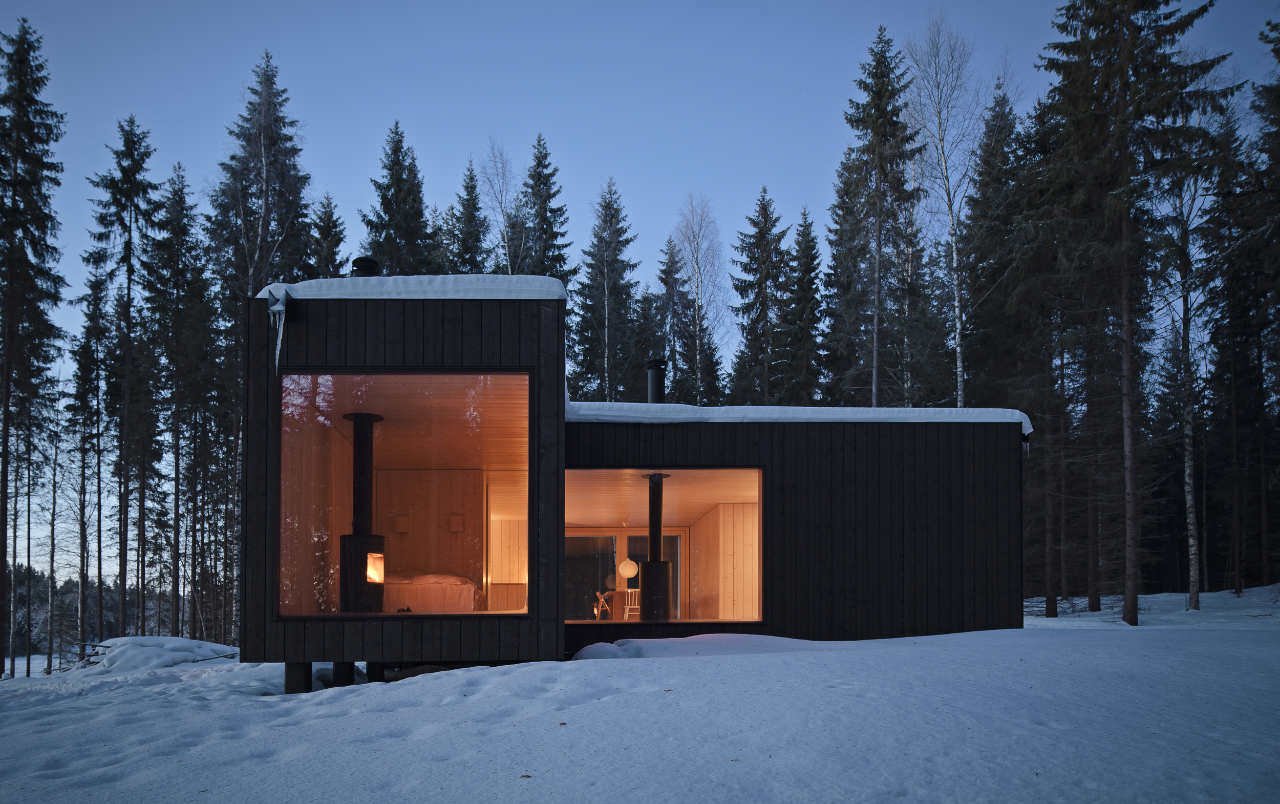 one-story house with panoramic windows