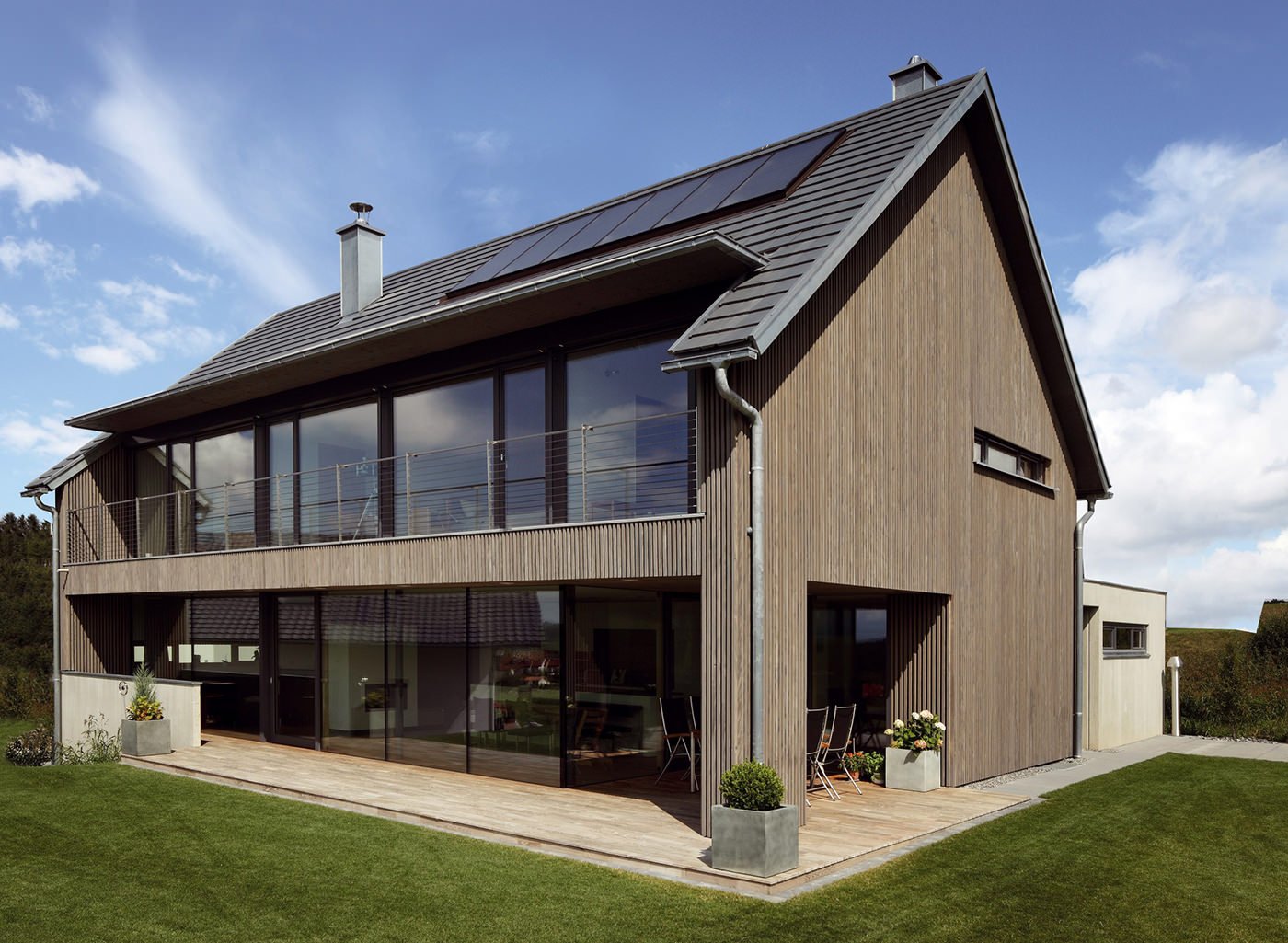 two-story house with panoramic windows
