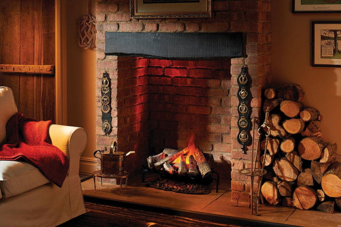 Heating a home fireplace