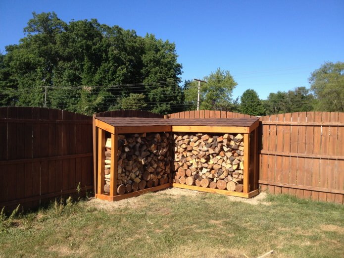 woodshed in the corner of a plot