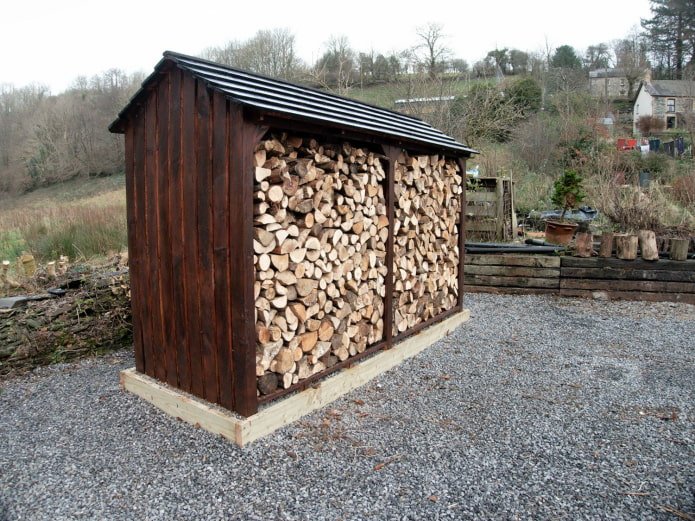 woodshed on a foundation