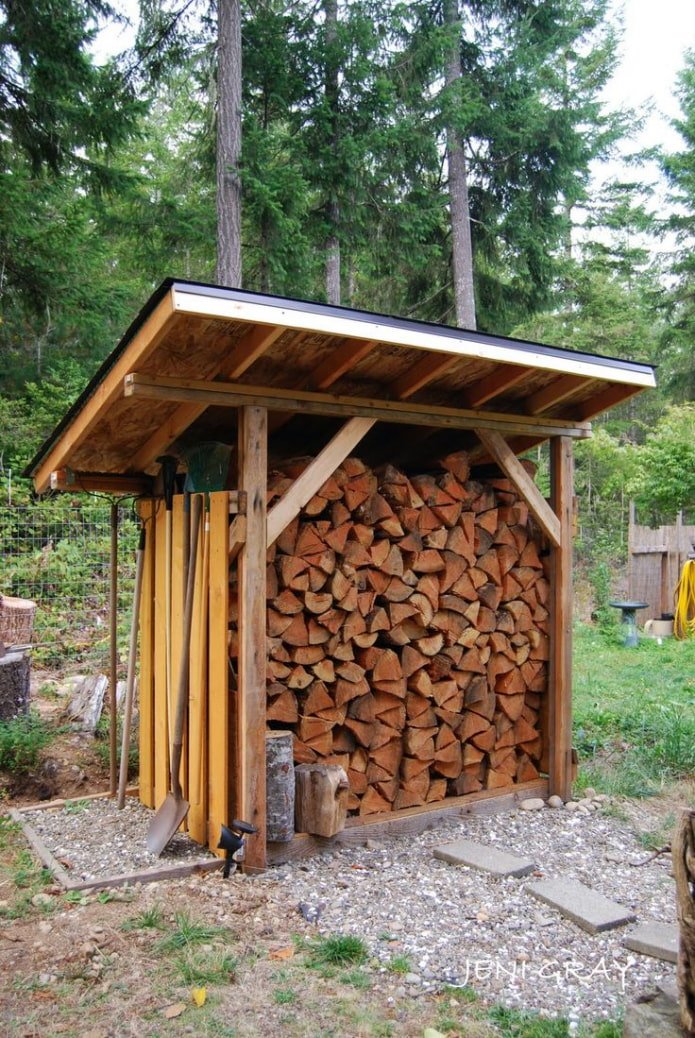 wooden woodshed