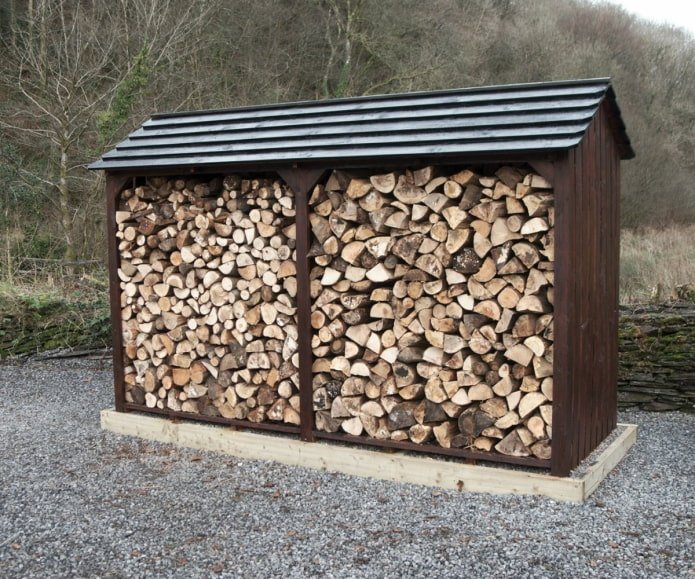 woodshed made of corrugated sheet