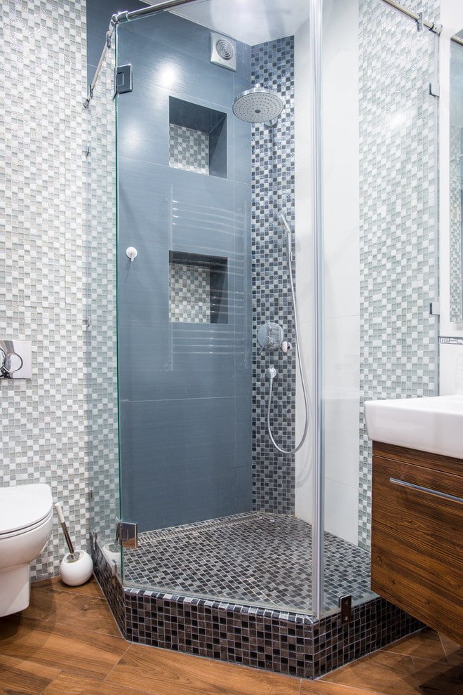 tiled niches in the shower
