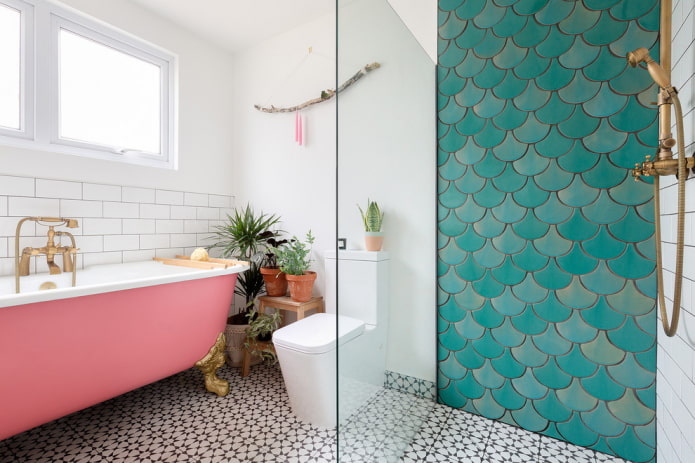 tile fish scales in the shower 