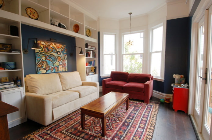 different sofas in the living room