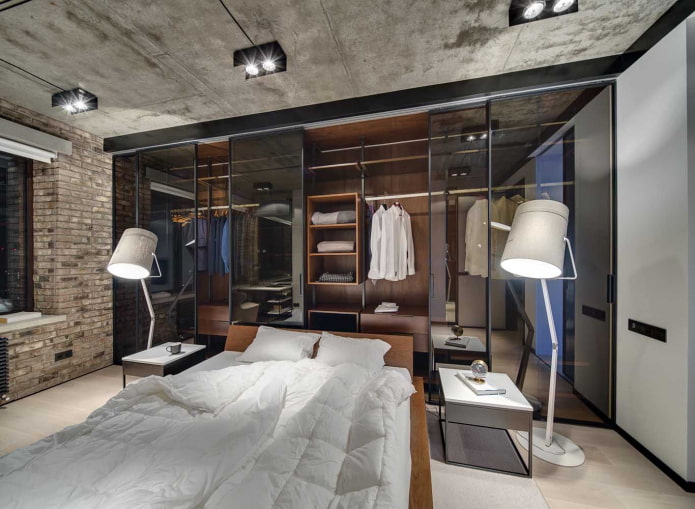 dressing room design in loft style