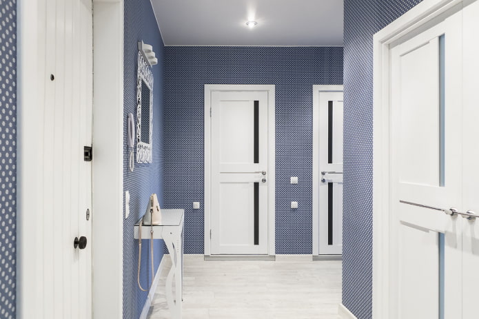 combination of doors with the floor in the interior of the hallway